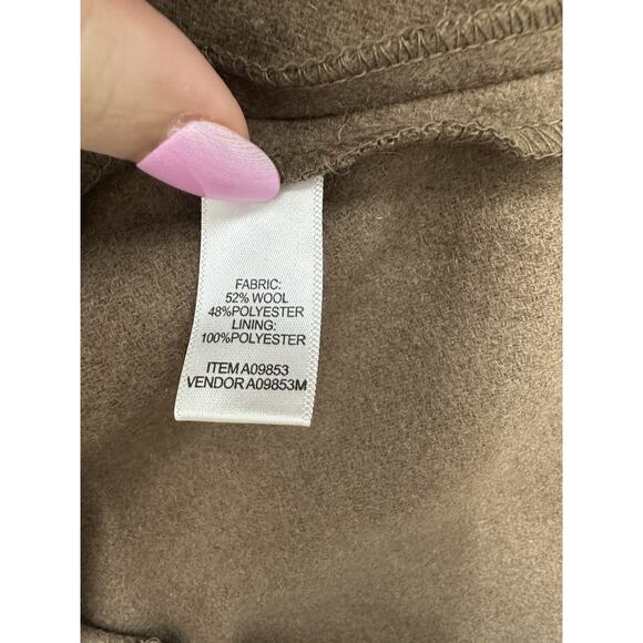 Appleseeds Womens Poncho One Size Acorn Brown Button Up Wool Blend NWTs - Picture 8 of 13